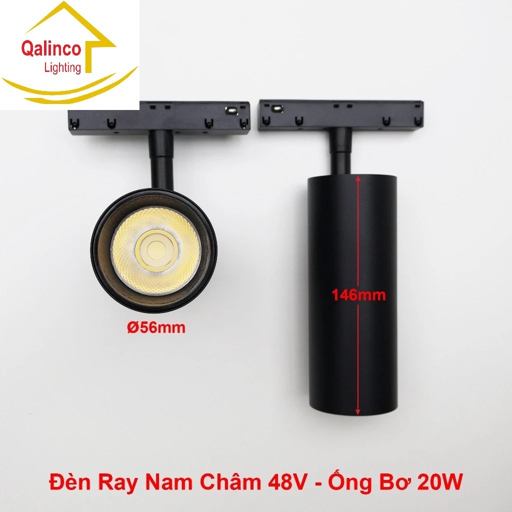 Đèn Rọi Điểm Ống Bơ Gắn Ray Nam Châm Âm Trần Và Ray Nam Châm Thả Nổi Trần Thạch Cao