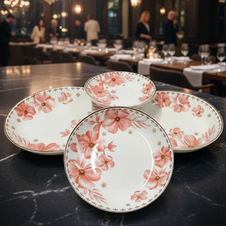 DĨA TRÒN ẢO HOA DỪA TRẮNG, HOA DỪA HỒNG HOA VĂN 4D - SIZE 6,7,8,9