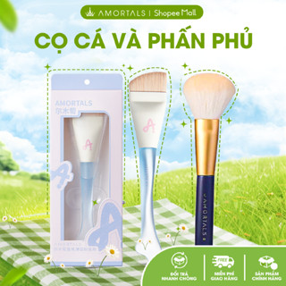 Combo Cọ Tán Nền Cá Tiên Và Cọ Phủ Phấn Amortals Cao Cấp Lông Mềm Mịn, Tán Đều Tự Nhiên