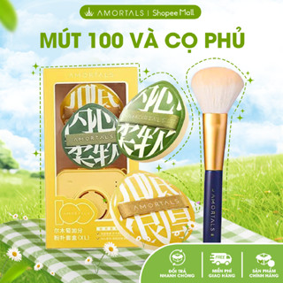 Combo Bộ mút trang điểm AMORTALS Chính Hãng 100Đ Và Cọ Phấn Phủ AMORTALS Silk Mist Tán Đều Nền