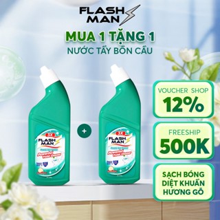 [MUA 1 TẶNG 1] Nước Tẩy Bồn Cầu Flashman 500g – Diệt Khuẩn 99.9% – Khử Mùi, Tẩy Sạch Vết Bẩn