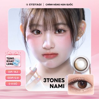 Kính áp tròng EYEIYAGI 3-Tones Nami lens cận 3 tháng độ cận 0-8, giãn tròng 14.2mm | Giá 1 chiếc