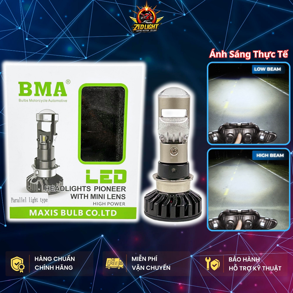 Đèn Bi Cầu M8C BMA , 35W Chân M5 Lắp Wave Nhỏ , Dream , SH Mode , Future 1 ....