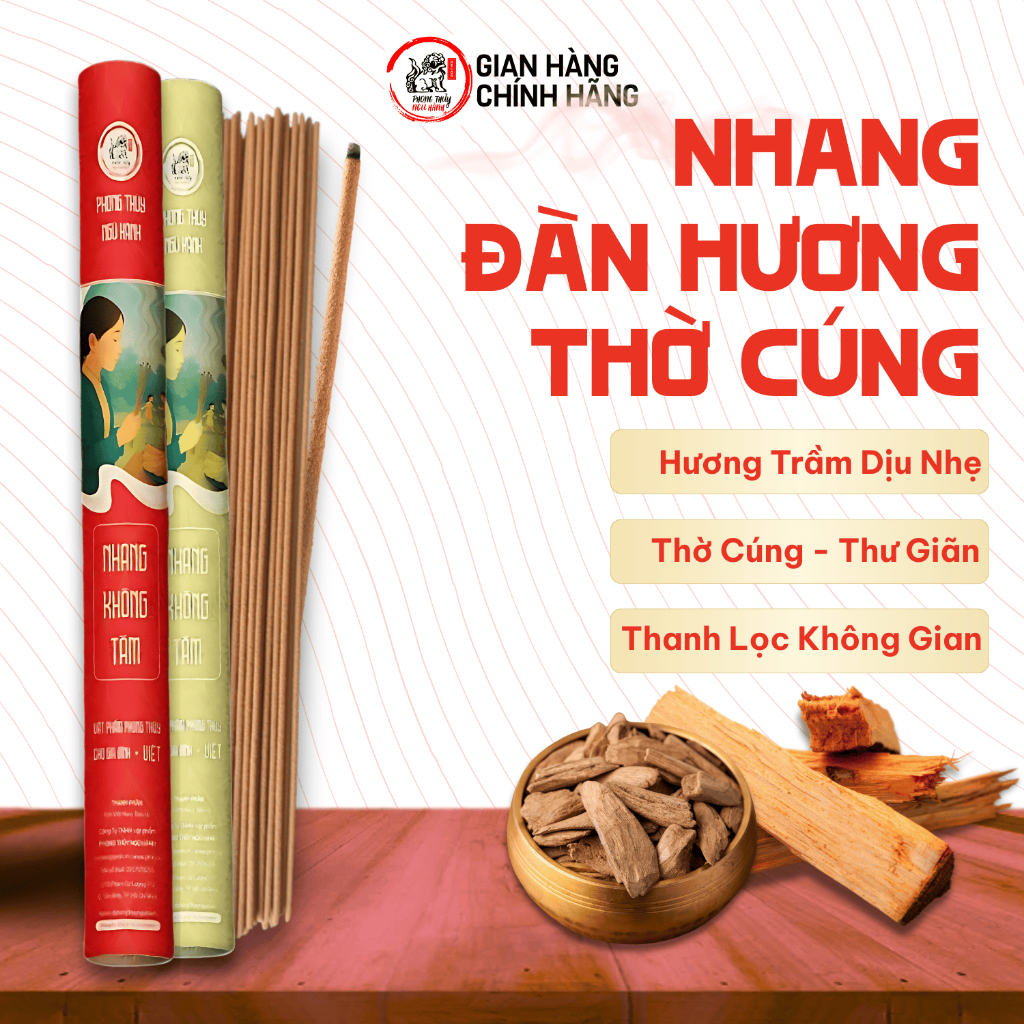 Nhang đàn hương thơm thờ cúng Phong Thuỷ Ngũ Hành, thơm dịu ít khói cao cấp