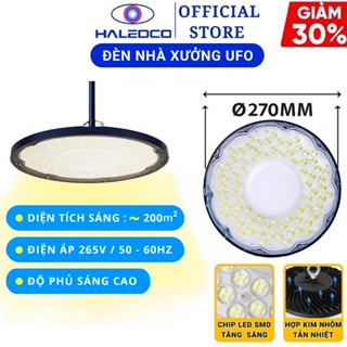 Đèn LED Nhà Xưởng UFO 50W-100W-150W-200W-300W - IP66 Siêu Sáng Chống Nước, Đèn Treo Kho Bãi, Khu Công Nghiệp HIGHBAY