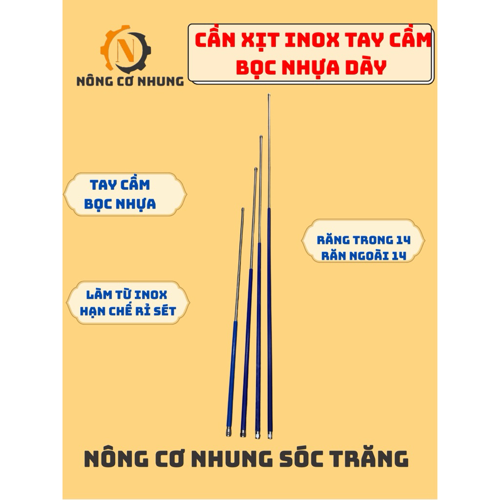 CẦN XỊT THUỐC INOX DÀY DẶN - BỌC NHỰA TAY CẦM CHẮC CHẮN