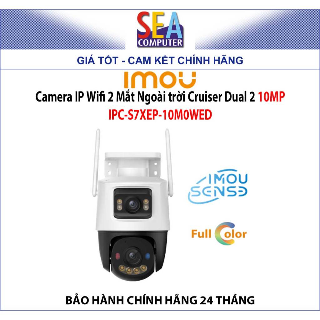 Camera IMOU IP Wifi 2 Mắt Ngoài trời Cruiser Dual 2 10MP - IPC-S7XEP-10M0WED