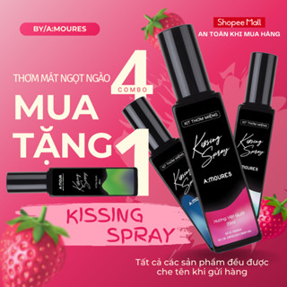  Xịt Thơm Miệng Kissing Spray Amoures Vị Đào Vị Việt Quất Vị Bạc Hà Thơm Mát 20ml - Dạng Xịt 