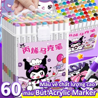  Bút Màu Acrylic Marker Cao Cấp 24 36 48 60 Màu – Ngòi Brush Mềm Màu Vẽ Trên Nhiều Chất Liệu Sáng Tạo DIY 