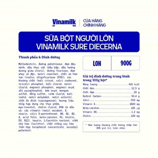 Sữa bột sure diacerna lon 900g - MẪU MỚI