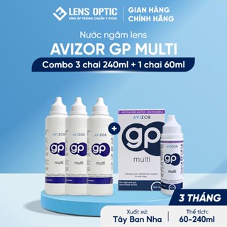   COMBO 3 CHAI VÀ 1 CHAI 60ML  Dung dịch ngâm kính áp tròng cứng Avizor GP Multi 240ml nước ngâm lens Ortho K 