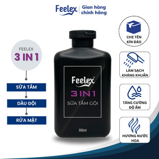  Sữa tắm gội rửa mặt Feelex 3 in 1 hương nước hoa cao cấp thanh lịch hấp dẫn đẳng cấp phái mạnh - 350ml 