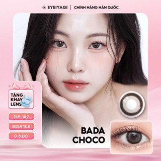 Kính áp tròng EYEIYAGI lens nâu gỗ Bada Choco cận 3 tháng độ cận 0-8 DIA 14.2mm | Lens chính hãng Hàn Quốc