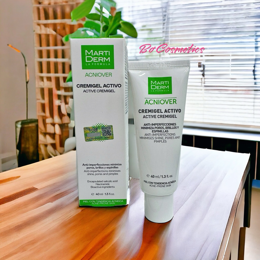 [Bơ Cosmetics] Kem dưỡng ẩm hỗ trợ giảm mụn MartiDerm Acniover Cremigel Activo 40ml | Bơ Cosmetics