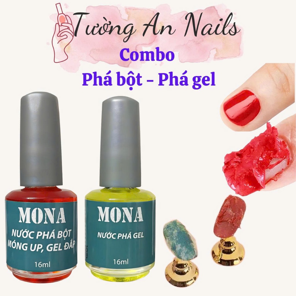 Combo nước phá gel, phá móng úp Mona Nails