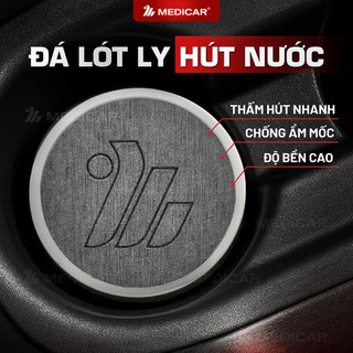  Đế Lót Cốc Ô Tô Siêu Thấm Hút Nước MEDICAR Chất Liệu Cao Cấp sử dụng đa năng chống ẩm mốc và kháng khuẩn 
