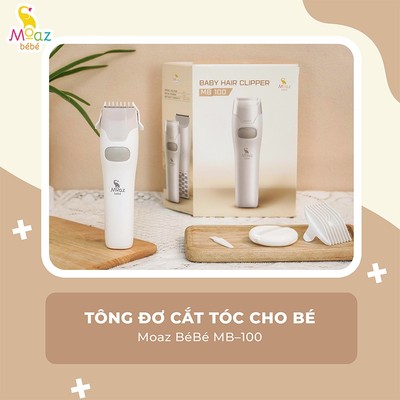 Tông đơ điện cắt tóc cho bé Moaz BéBé MB-100 kèm quà tặng áo choàng