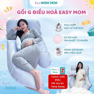 Gối chữ G cho bà bầu vỏ điều hoà Easy MOM thoáng mát, giảm đau lưng, ngủ ngon dùng được sau sinh
