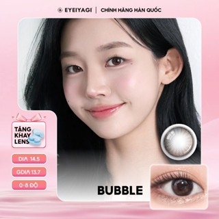 Kính áp tròng EYEIYAGI lens nâu trà đen Bubble giãn tròng 14.5mm, lens cận 3 tháng có lệch độ (0-8)