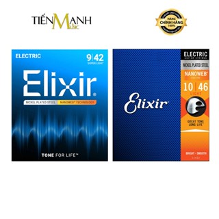 [Chính Hãng] Dây Đàn Guitar Điện Elixir 12002, 12052 Phủ Lớp Nanoweb Cỡ 9, 10 Electric Strings