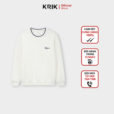Áo Nỉ Nam KRIK Form Regular Chất Liệu Twill Cotton Thiết Kế Thêu Refine 3D Ngực Trái AN4207