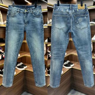  Quần jean nam xanh thêu họa tiết lệ vi  chất vải bò qc cao cấp  co dãn thoáng mát Menswear Top 
