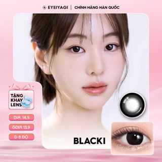 Lens đen giãn tròng Blacki kính áp tròng EYEIYAGI DIA 14.5mm có độ cận lệch (0-3 độ)