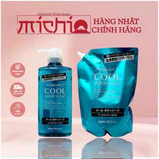 Sữa Tắm Cho Nam Cool Body Soap Pharmaact Nhật Bản 600ml, túi 800ml