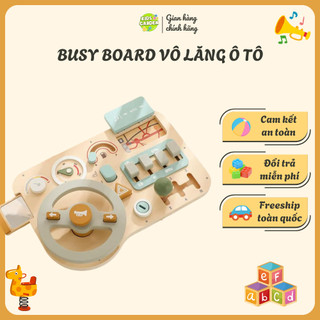 Đồ Chơi Busy Board Vô Lăng Ô Tô Ahihi - Bảng Bận Rộn Gỗ Cao Cấp Cho Bé