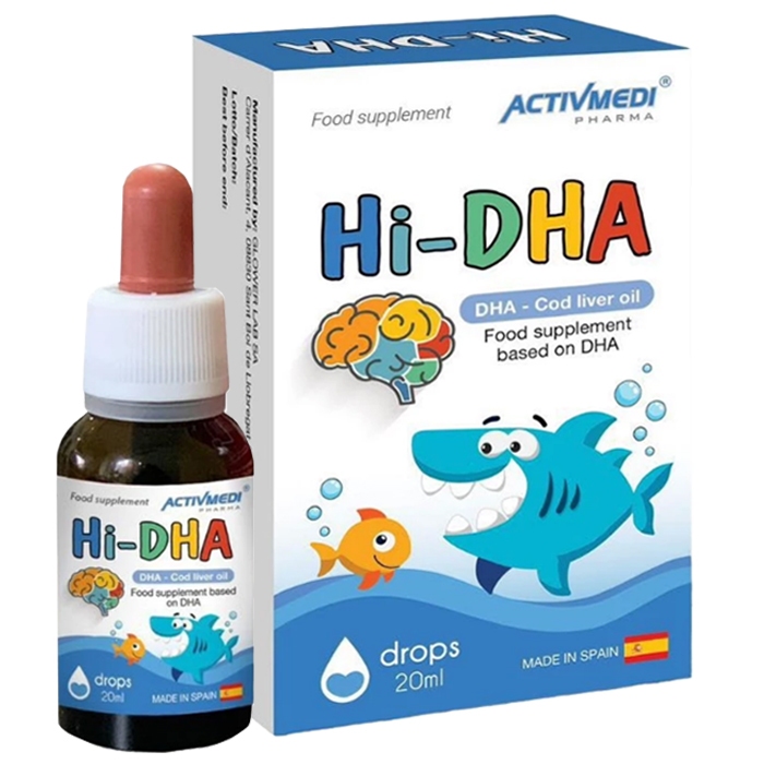 Hi-DHA- Hỗ trợ bổ sung DHA, hỗ trợ tốt cho não bộ và thị lực, dùng cho trẻ từ sơ sinh