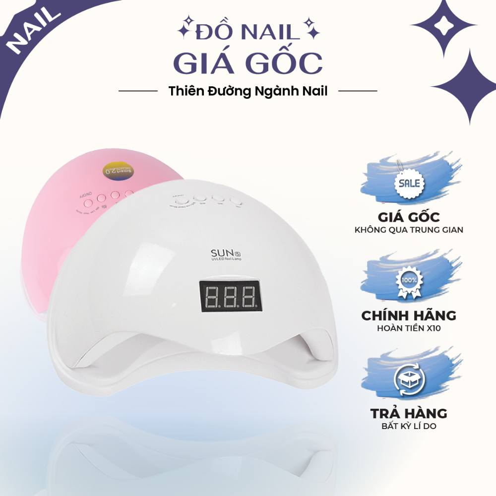 Máy hơ gel SUN 5 UV/LED tem xanh 48W 24 bóng đèn - Đèn hơ gel,móng mini (BH 1 tháng)