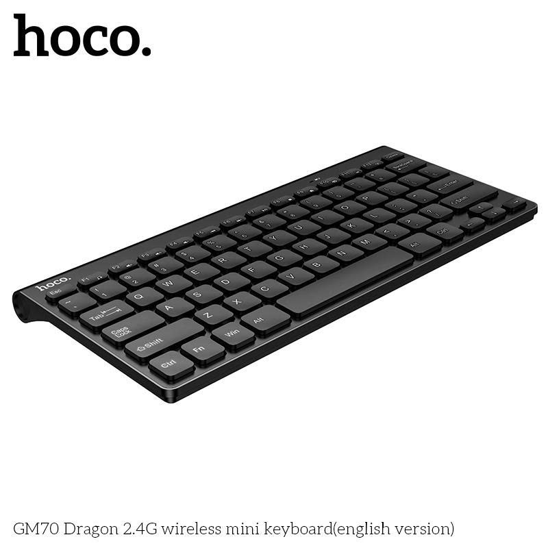 Bàn phím mini không dây HOCO GM70 kết nối không dây 2.4G, phù hợp cho máy PC và laptop.