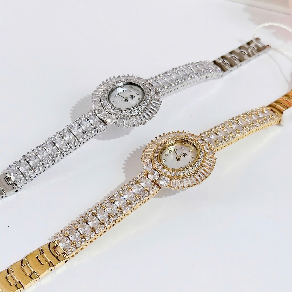 [Chính Hãng Fullbox] Đồng Hồ Nữ Allien Kevin AK6481 Dây Thép Đính Đá Sang Chảnh Size 32mm