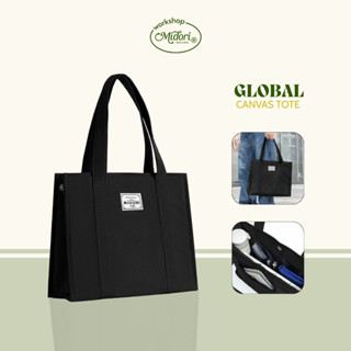 Túi Xách Vải Global Tote Nam Nữ Polyester Thời Trang Đeo Vai Đựng Laptop Đi Học Làm | Mi Midori