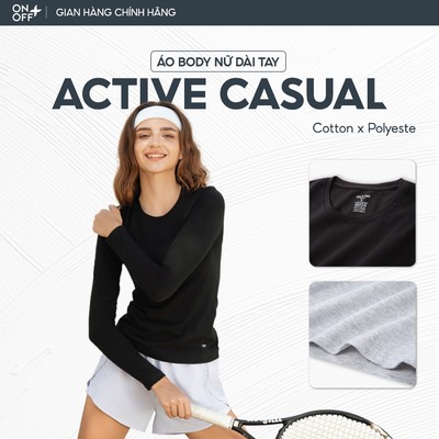 Áo body nữ dài tay cổ tròn cơ bản, form ôm vừa vặn ONOFF - 16IT25W201