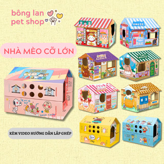 [HOẢ TỐC] Nhà cào móng cho mèo bằng giấy bìa cứng giúp mèo xả stress