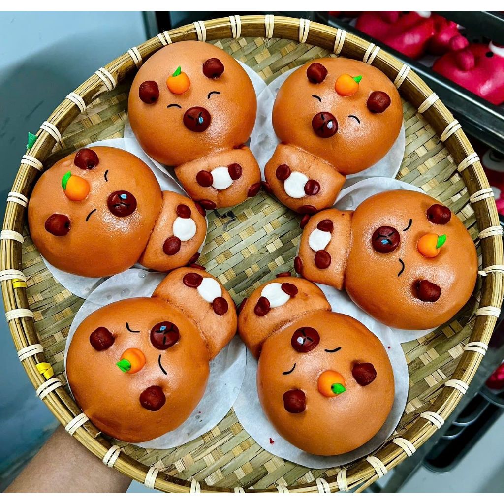 Bánh bao tạo hình thú dễ thương - set 6 bánh mix mẫu ngẫu nhiên