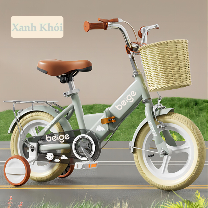 Xe Đạp Beige Cho Bé 2 Tuổi - Xe Đạp Gấp Gọn, Vành Hợp Kim Magie Nguyên Khối - Nhẹ BềnY.