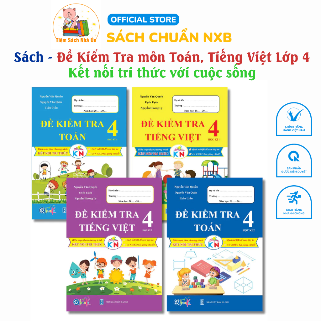 Sách- Combo Đề Kiểm Tra Toán+ Tiếng Việt Lớp 4- Kết Nối Tri Thức ( Cả Học Kỳ)