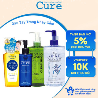  Dầu Tẩy Trang Cho Da Nhạy Cảm Cure Tẩy Trang Hatomugi Cleansing Oil 500ml Cho Mọi Loại Da 