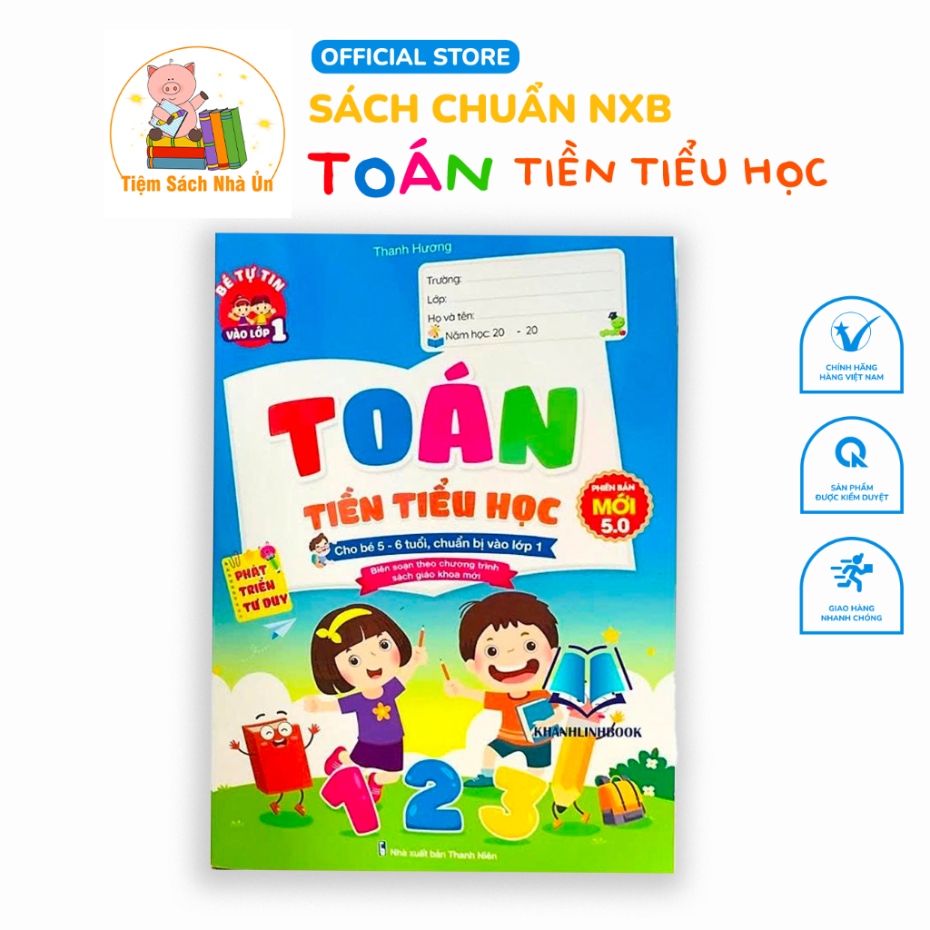 Sách - Toán Tiền Tiểu Học - Cho Bé 5-6 Tuổi Chuẩn Bị Vào Lớp 1