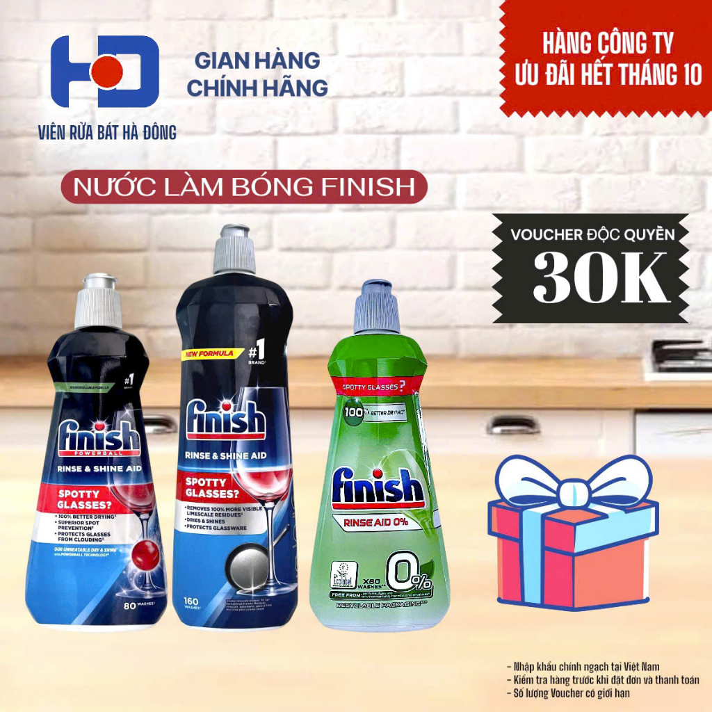Nước làm bóng chén bát Finish [HÀNG CHÍNH HÃNG CÔNG TY]