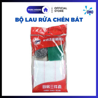 Bộ mút rửa chén, xoong nồi đa năng - Thương hiệu OMO
