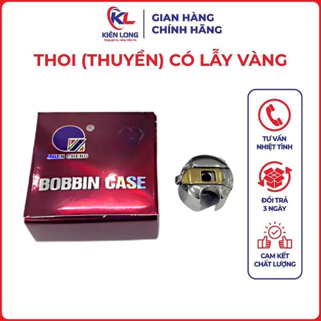 Thoi Thuyền Có Lẫy Vàng Chống Rối Chỉ Dùng Máy Công Nghiệp 1 Kim Màu Tím