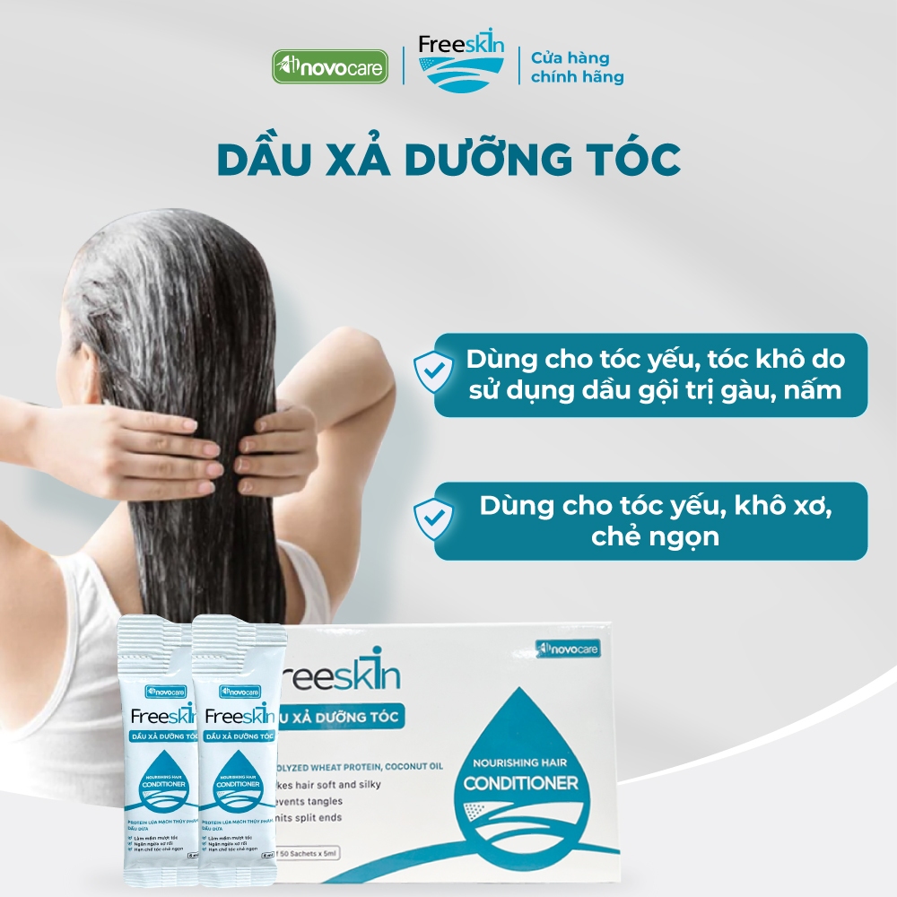 Hộp 50 gói dầu xả Novocare - Freeskin 5ml