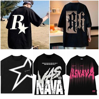  COMBO 5 Áo thun nam FULL ĐEN " R* + NGÔI SAO + NAVA.R + VASNAVA +RR " Áo phông nam form rộng cổ tròn 