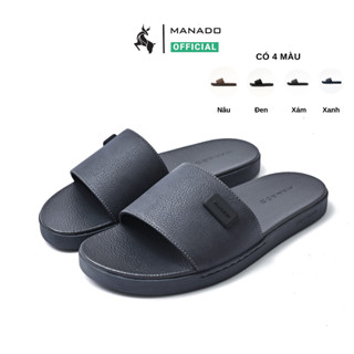 Dép nam MANADO Mã MND30 - Dép quai ngang da nubuck, đế cao su, quai khâu chắc chắn, fullbox (hộp đẹp)