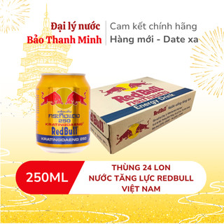  HÀNG VIỆT NAM  Nước tăng lực Bò Cụng Red Bull Việt Nam lon 250ml  Thùng 24 lon Lốc 6 lon   Date xa  