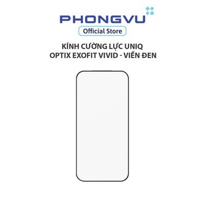 Kính cường lực UNIQ OPTIX EXOFIT VIVID viền đen - Không bảo hành