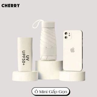 Ô gấp gọn mini bỏ túi, ô dù che mưa che nắng nhỏ gọn tiện lợi khung hợp kim chắc chắn - Cherry shop